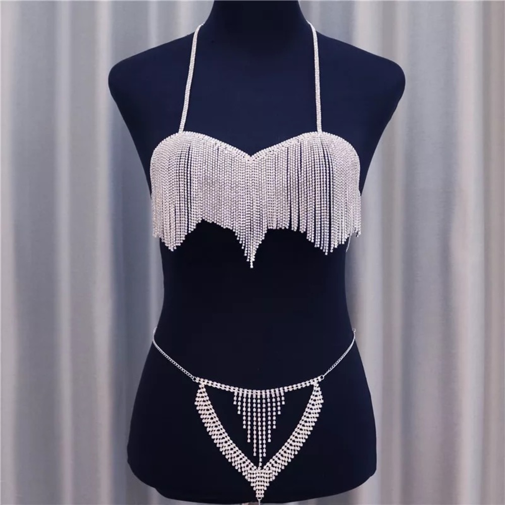 Bikini set rhinestone super shiny photography set